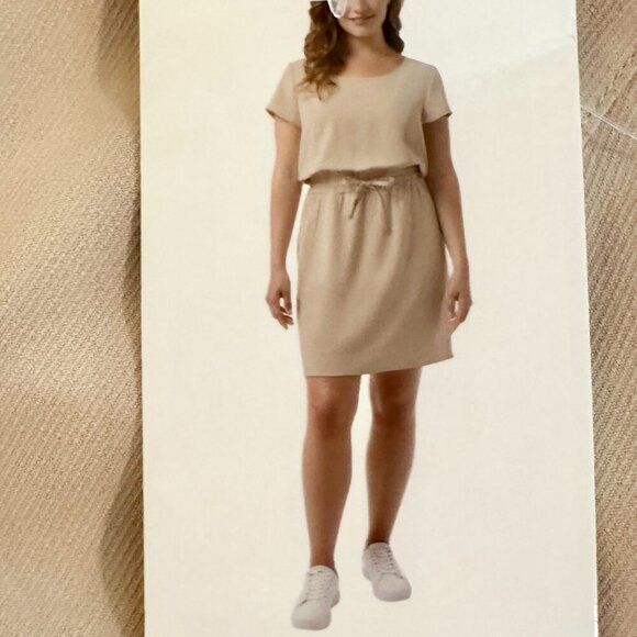 New 32 Degrees Cool Midi Twill Dress Sz XXL Cinched Waist Adjustable Drawstring - Picture 12 of 12